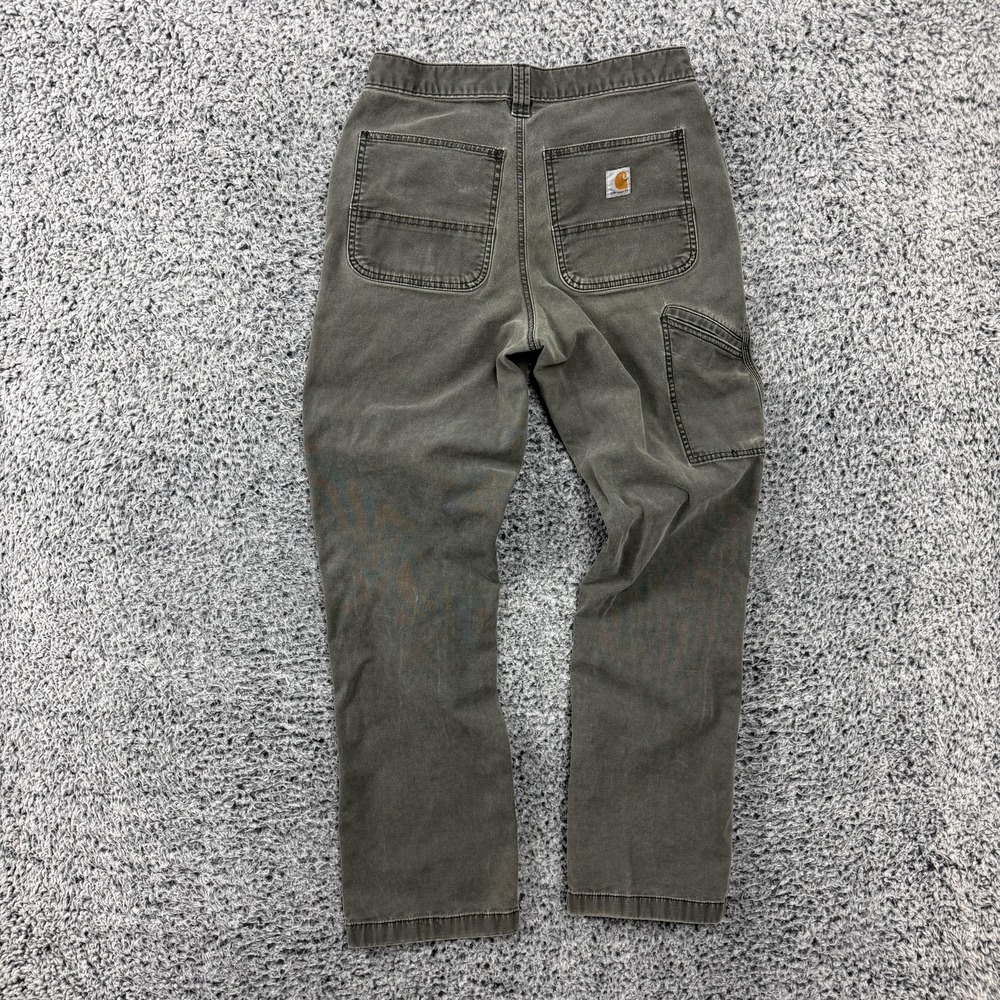 Carhartt Pants Mens 31x34 Gray Relaxed Fit Rugged Flex Canvas Carpenter Workwear - Picture 3 of 16
